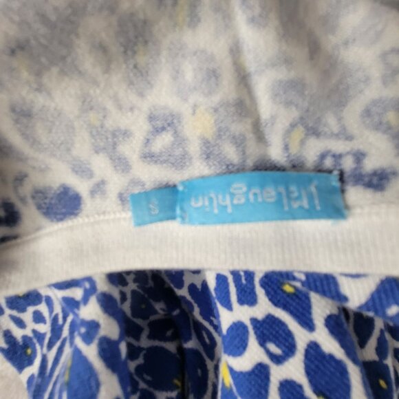 J. McLaughlin Womens Crew Neck Lenny Sweater Small Blue Floral Pullover Stretch - Picture 3 of 8